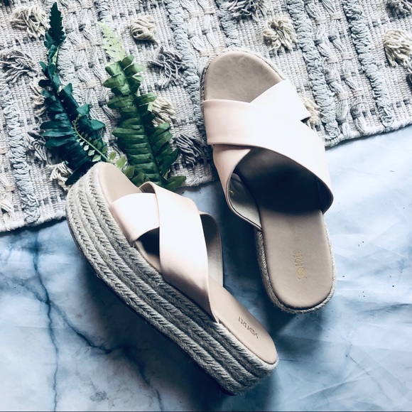 Shoes - SoFree Nude Platform Espadrille Sandals